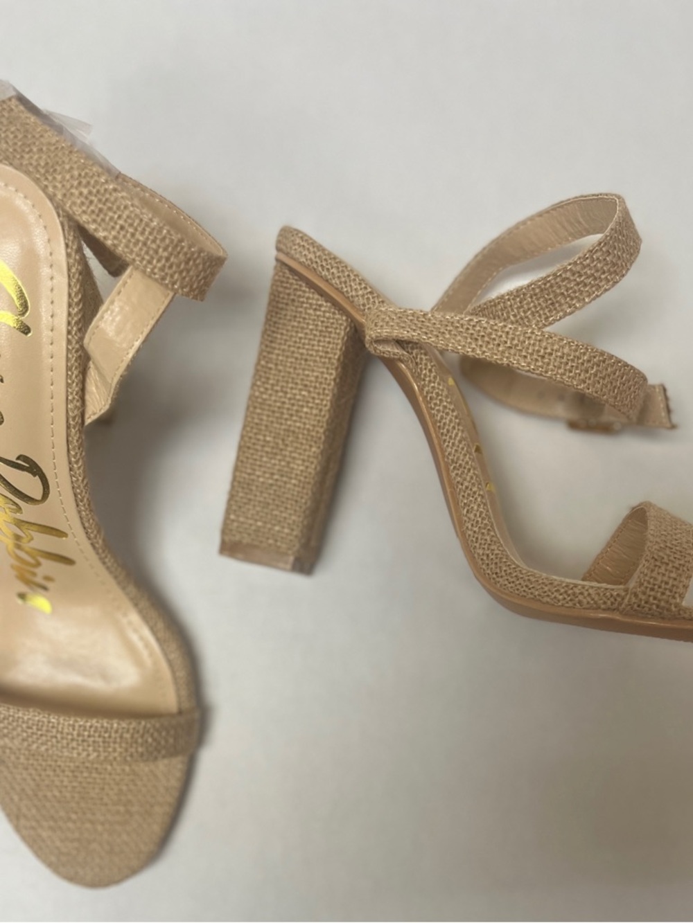 Cape Robbin Beige Women's Strappy Block Heel Sandals